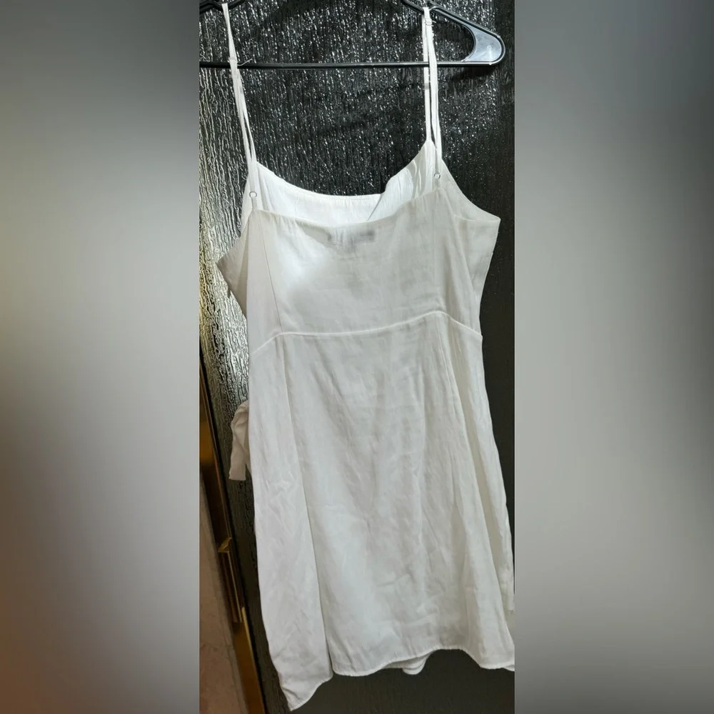 Cotton Candy LA White Ruffle Wrap Dress (but actually zips!) - Picture 4 of 5